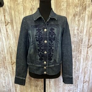 Dorothee Bis Embroidered‎ Denim Jacket - WMNS Size 10